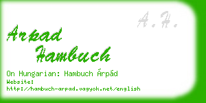 arpad hambuch business card
